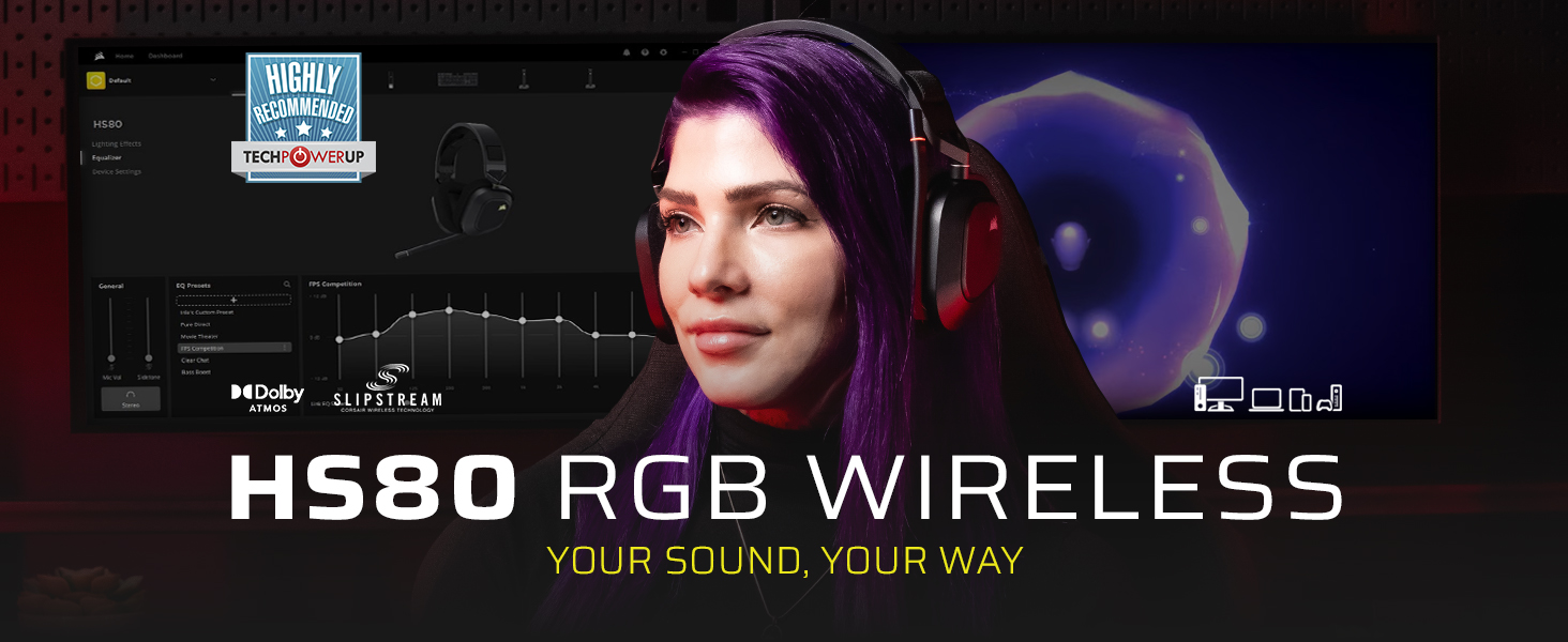 HS80 RGB Wireless Gaming Headset Black