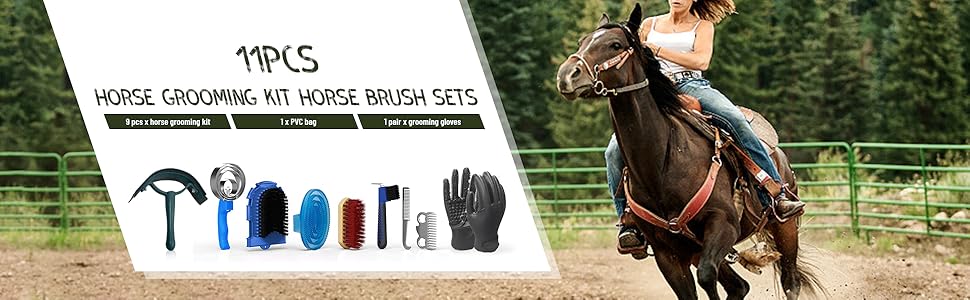 Horse Grooming Kit with Bag