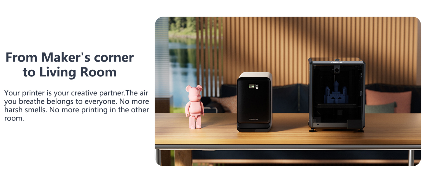Creality Air Purifier for Resin 3D Printer, Smoke Purifier with 360°All-Round Purification 250m³/h Turbo Airflow Real-Time PM2.5 Display-Resin Version 20 12