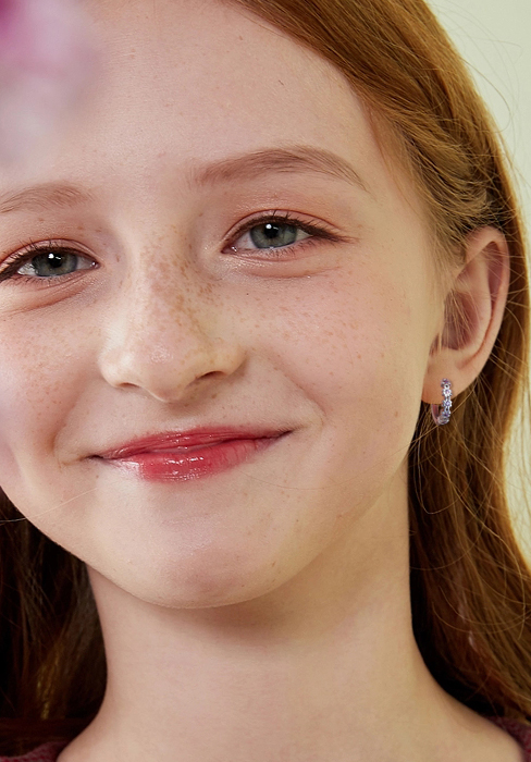 Small Hoop Earrings Women Girls Flower Cubic Zircon Huggie Earrings Hypoallergenic 14K Gold Earrings