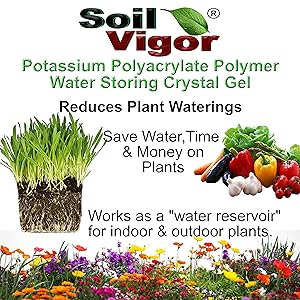 Soil vigor potassium Polyacrylate,  garden soil amendment,  soil moist sap sodium polymer