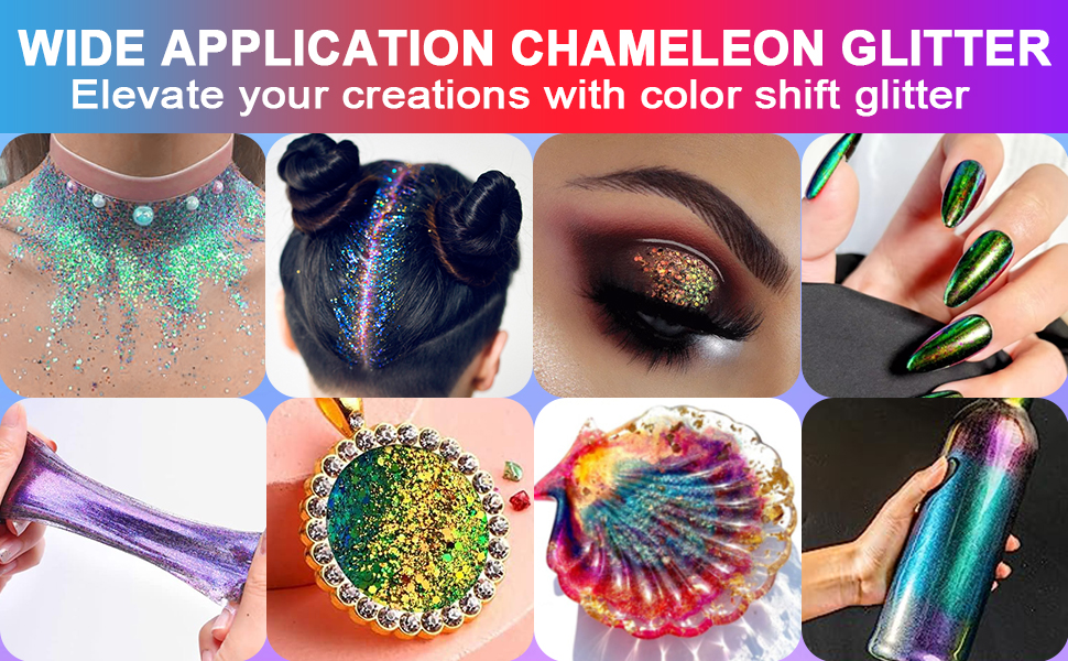 holographic metallic bulk flakes rainbow mold supply accessories Christmas body makeup spray paint