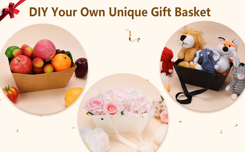 Aoibrloy Black Basket for Gifts Empty, 5 Pack Empty Gift