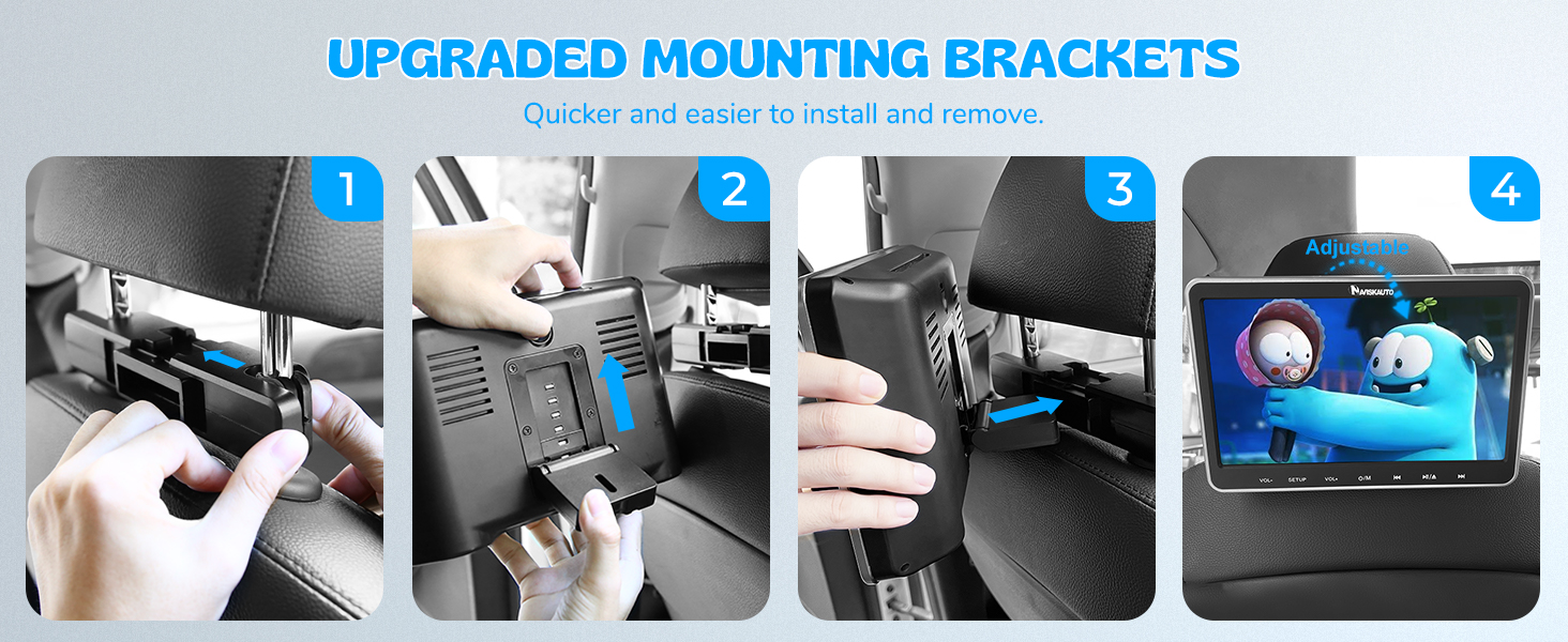 NAVISKAUTO 10.1" Dual Car DVD Players with HDMI Input, 2 Headphones, 2