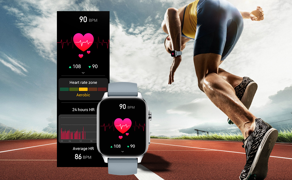 Fitness Tracker Step Counter Calories Stopwatch Activity Tracker Heart Rate Monitor IP68 Health