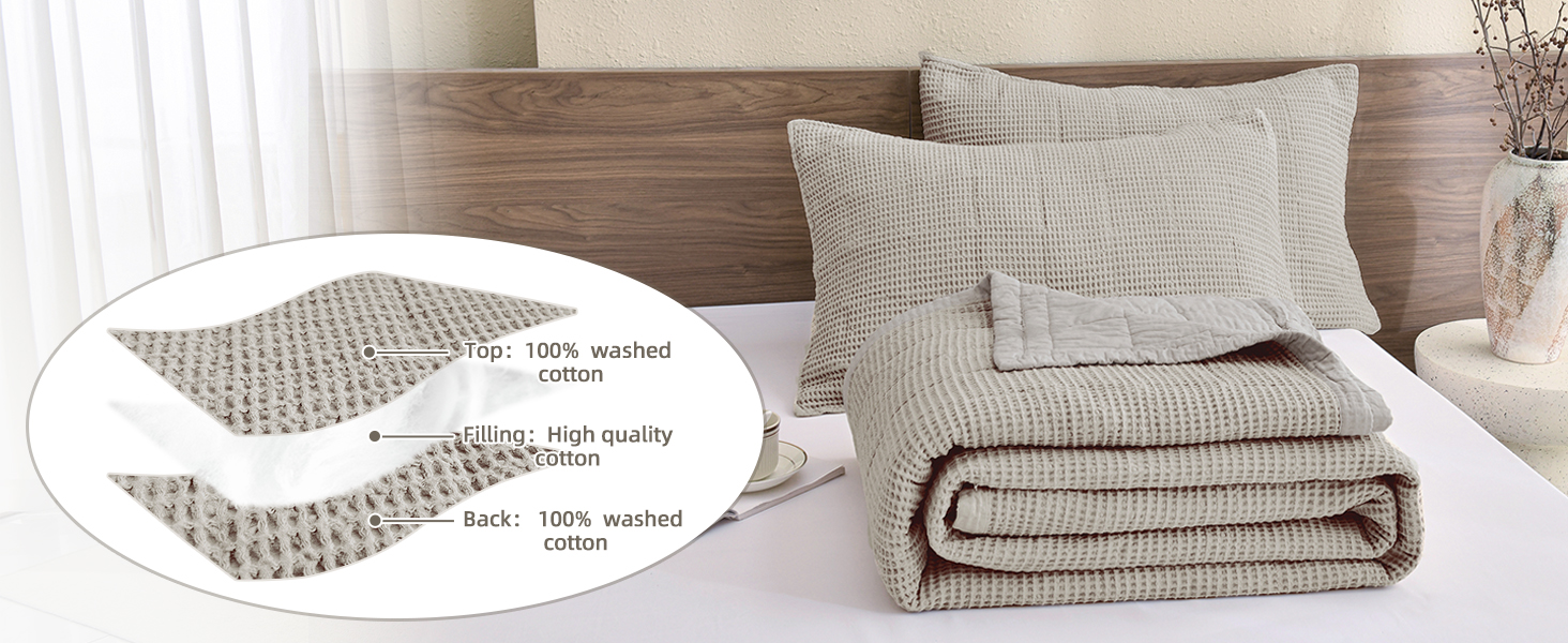 Sanracie Oversized King Bedspread 100% Cotton Waffle Weave Quilt for All Seasons
| Sanracie Oversized King Bedspread F02e5344 624a 4086 Ae45 B574a8534507. CR0,0,1464,600 PT0 SX1464 V1