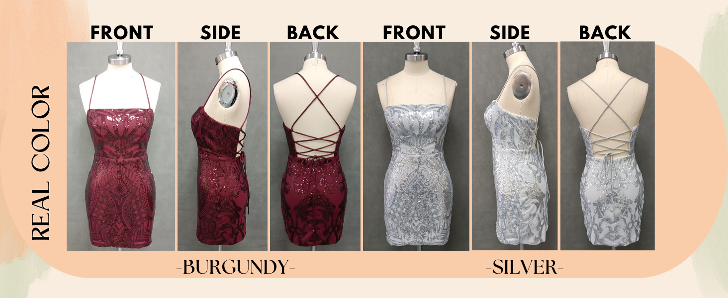 Eightale Sequin Short Dresses Sparkly Lace Teens