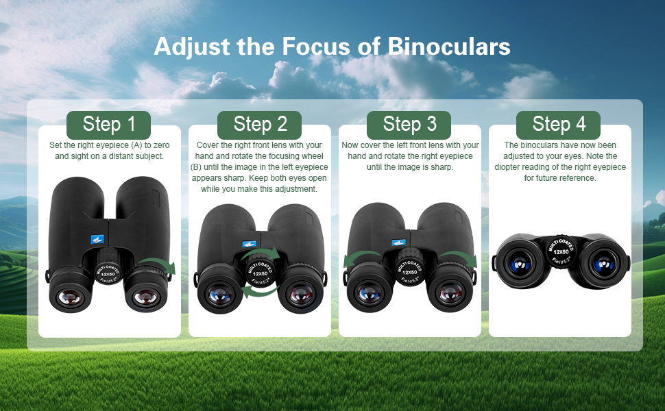 Waterproof HD Binoculars Telescope with Low Light Night Vision for Hunting Bird Watching