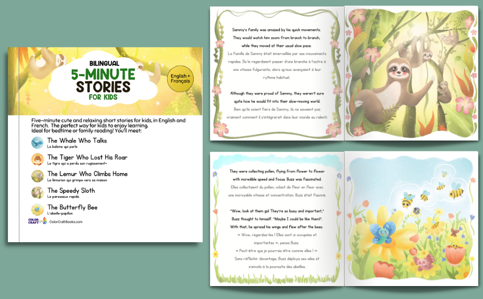 5 min Bilingual stories kids,Stories in French and English for Kids,livres en francais pour enfants