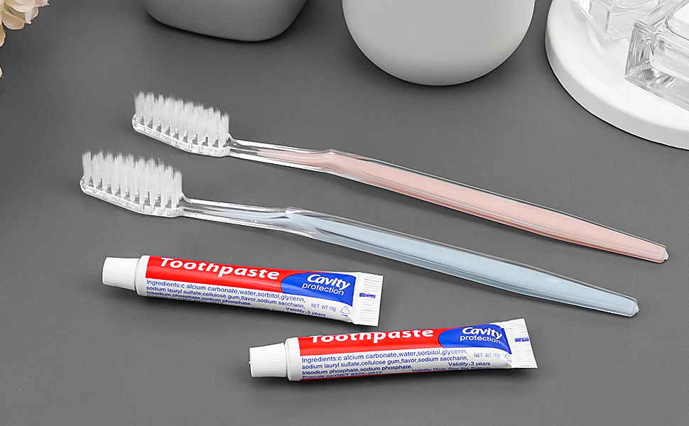 HQSLsund 200pcs Disposable Toothbrushes with Toothpaste Floss Individually Wrapped