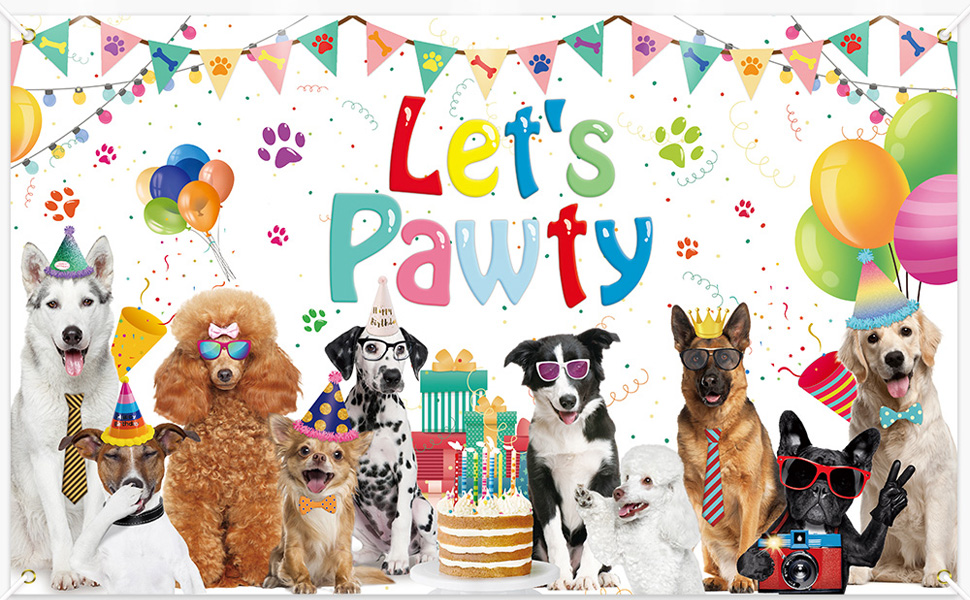 Amazon.com : Let's Pawty Backdrop Banner 71x43 Inch for Dogs Puppy, Happy Birthday Doggy Pet Girl Boy Cartoon Dog Theme Photography Background for Dog Owner Birthday Party Pet Party Decorations Supplies : amazon-com-let-s-pawty-backdrop-banner-71x43-inch-for-dogs-puppy-happy-birthday-doggy-pet-girl-boy-cartoon-dog-theme-photography-background-for-dog-owner-birthday-party-pet-party-decorations-supplies