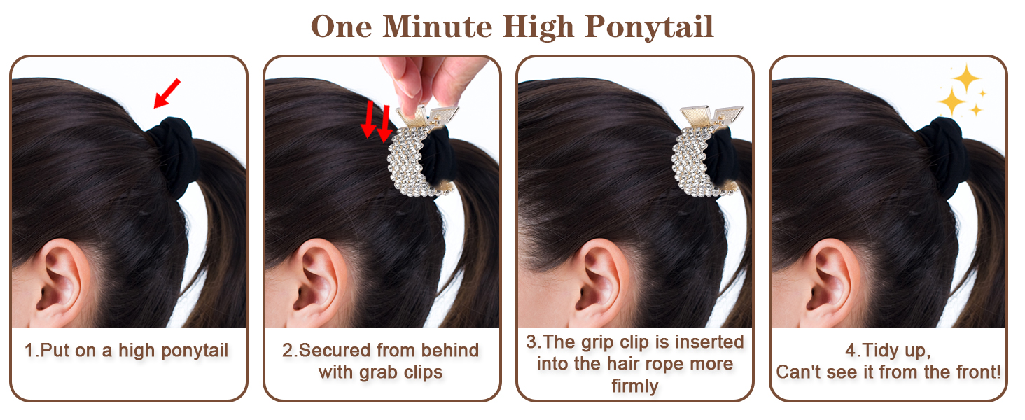 Rhinestone Shark Hair Clips