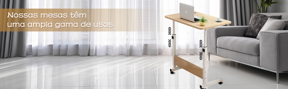 Mesa ajustável dobrável, mesa de cabeceira multifunctional