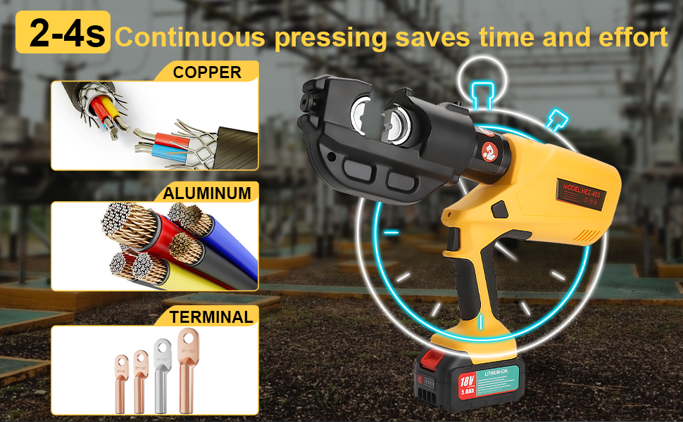 Say goodbye to manual effort! Our electric hydraulic crimping tool automates the entire process
