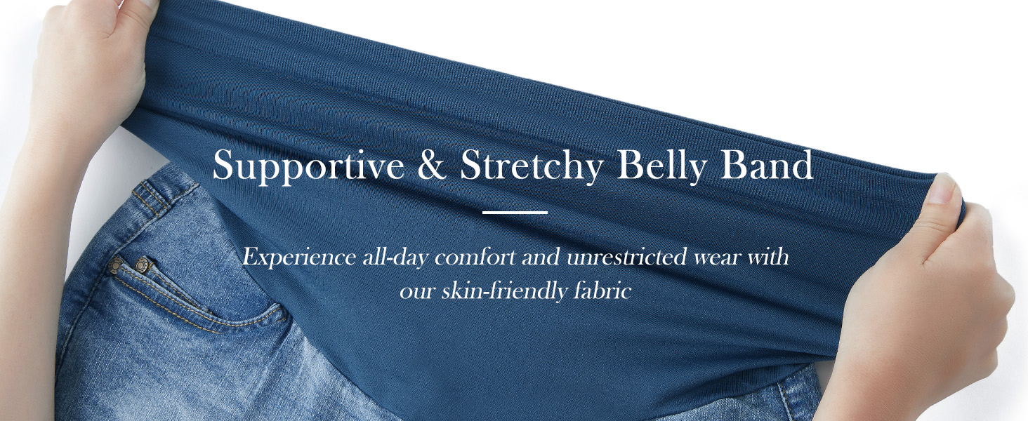 maternity jeans shorts over the belly