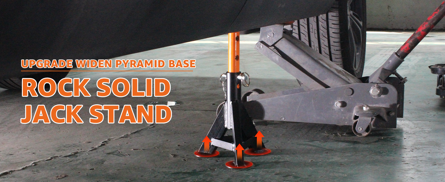 BESTOOL Heavy Duty Jack Stand，Low Profile Car Jack Stand with Security Locking Pins