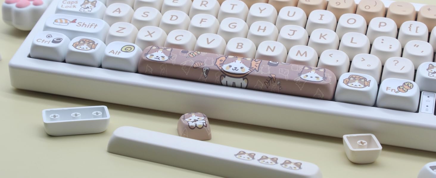 Cmokifuly MOA Profile Keycaps,Cute Keycaps Cat Custom