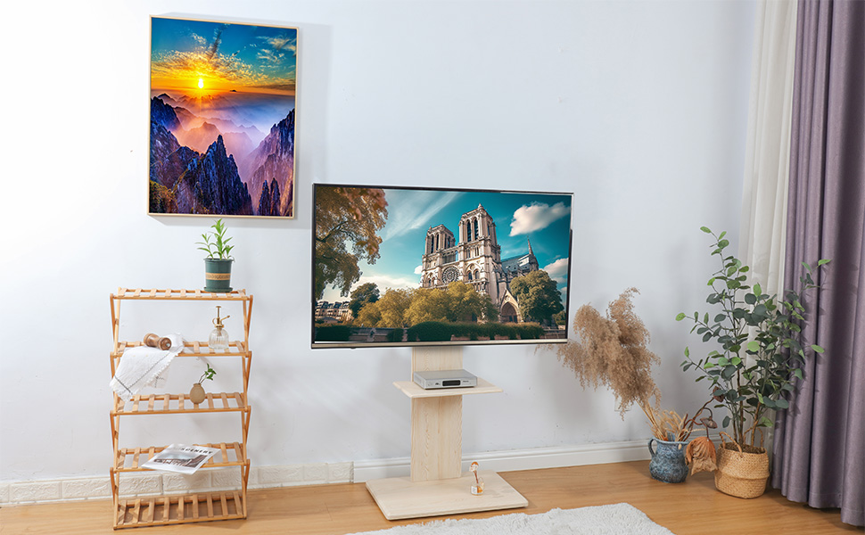 自立タイプ テレビスタンド「配線隠し 首振り＆高さ調節」 32～70v対応 テレビスタンド 32~70型 高さ調節 首振り 配線隠し TVスタンド