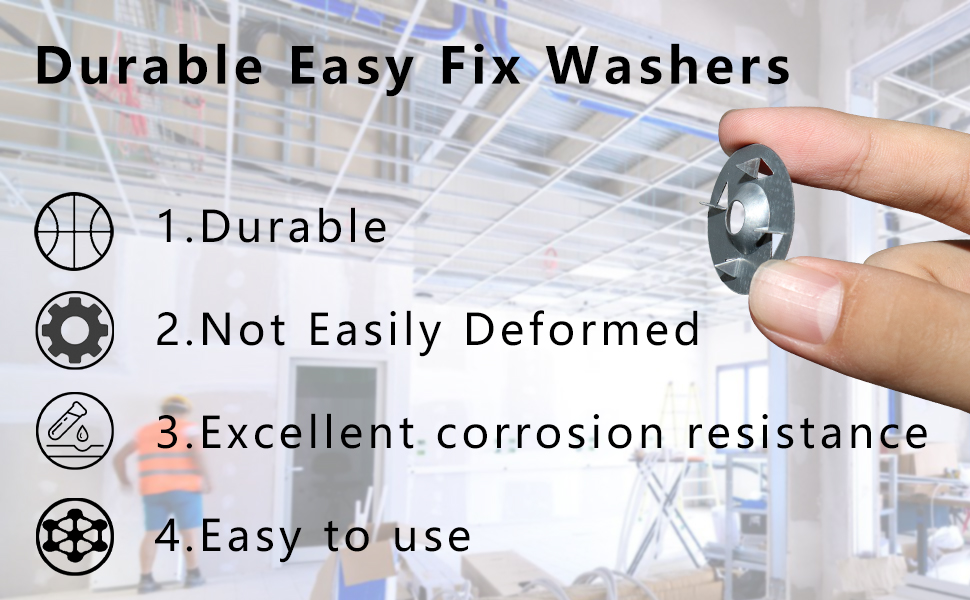 techextra 200 Pcs Tile Backer Board Washers,28 mm Diameter Steel 4 Claw