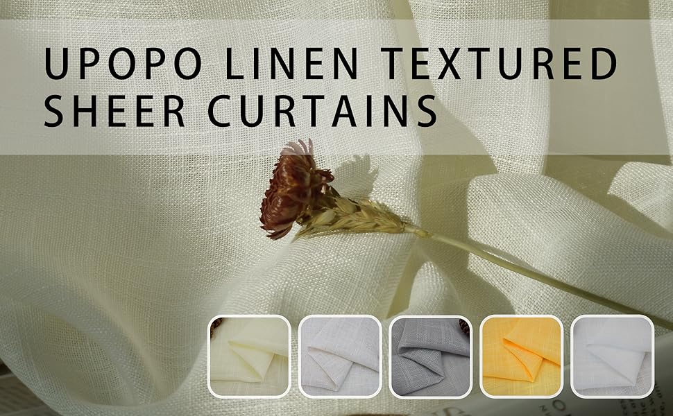 4 Pieces Ivory Valance 16 inch for Windows Sheer Short