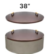 Febtech Outdoor Fire Pit Lid 38" - Powder Coated 16 Gauge Carbon Steel Solid Drop in Burner Cover...