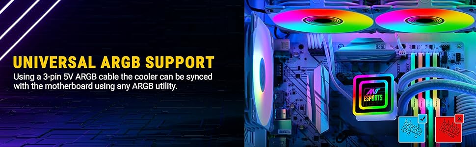 ant esports inifnity 240 argb cooler universal argb support