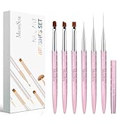 MelodySusie 6pcs Nail Art Brushes Set, Professional Pen Nail Gel Brush, Nail Extension and Builde...