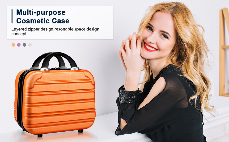 14inch Makeup Train Case PC ABS Cosmetic Case Hardshell