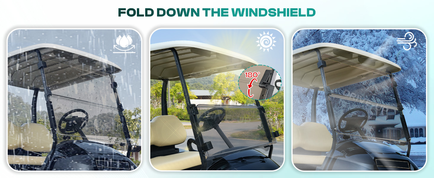 fold down the Club Car Windshield