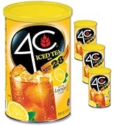 4C Powdered Drink Mix Cannisters, Lemon Tea 3 Pack, 28 Quarts, Family Sized Cannister, Thirst Que...