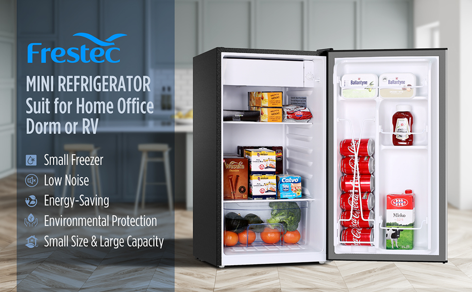 Compact Fridge 3.2 CU.FT. Mini Dorm Refrigerator Small