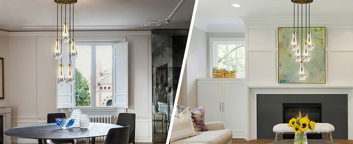 5 lights cluster pendant lights