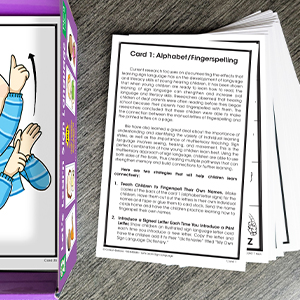  stack of sign language learning cards