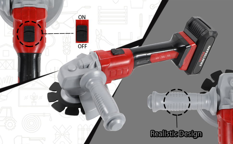 Kids Mini Angle Grinder Toy Tool Set, Pretend Play Series Outside Construction Work