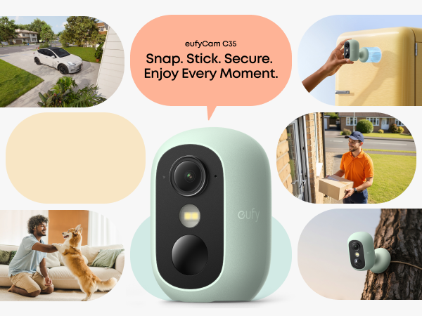 eufy security camera with flexible mounting for easy home monitoring
