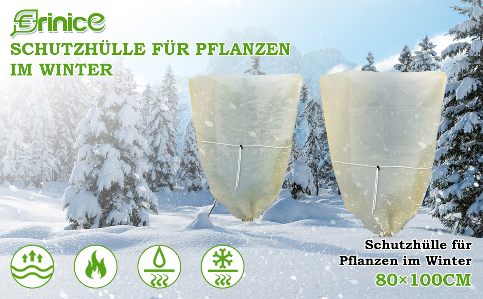 Erinice Winterschutz Pflanzen Frostschutz Schutzhülle Kälteschutz mit