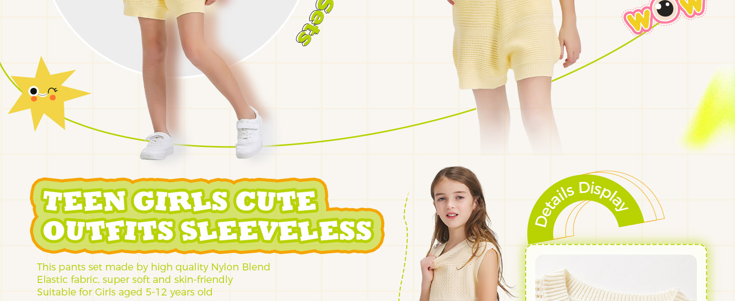 teen girls sleeveless sets