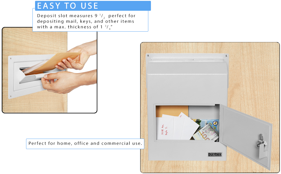 DuraBox ThroughTheDoor Locking Drop Box D500, Heavy Duty