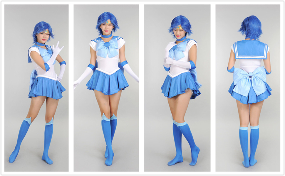 Amazon.com: ZNZXYCOS Anime Mercury Cosplay Women's Blue Wig