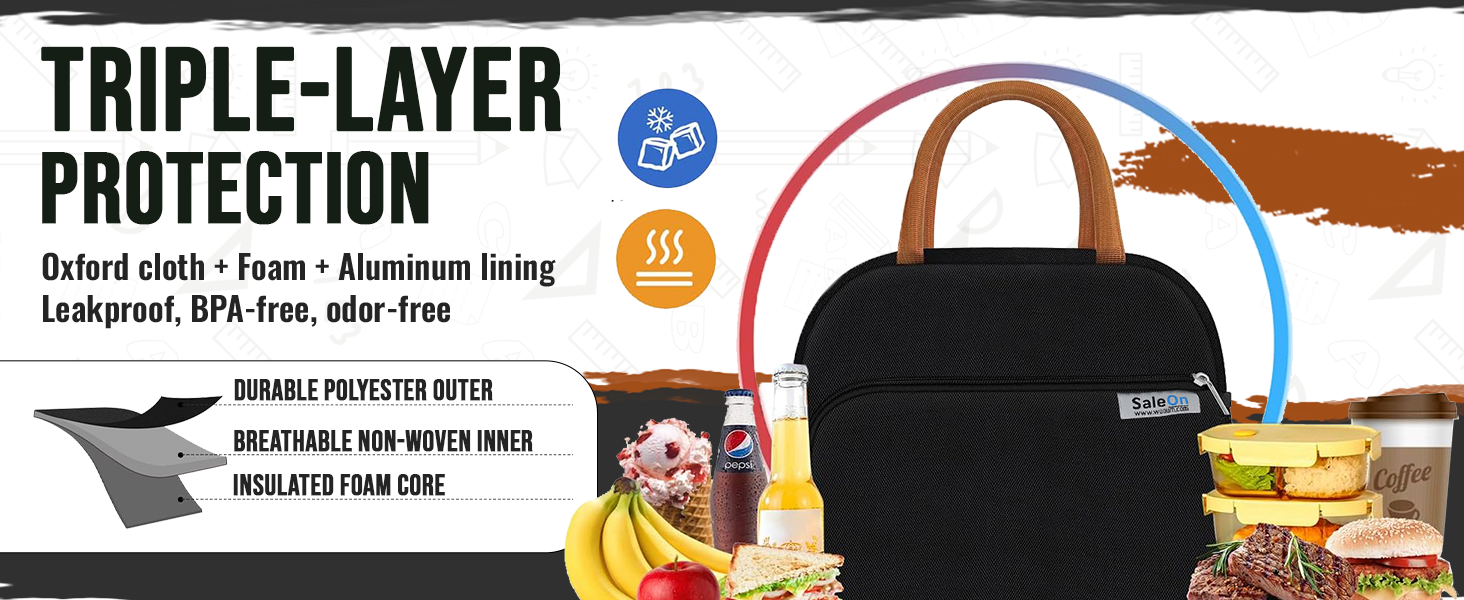 Insulated Lunch Bag for Women/Men/Adults Lunch Box Lunch Bag for Women Small Leakproof Cute Lunch Tote