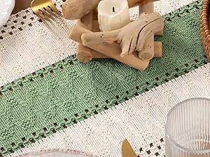 Amazon.com: DeZerlor Boho Macrame Table Runner Fall Farmhouse Woven