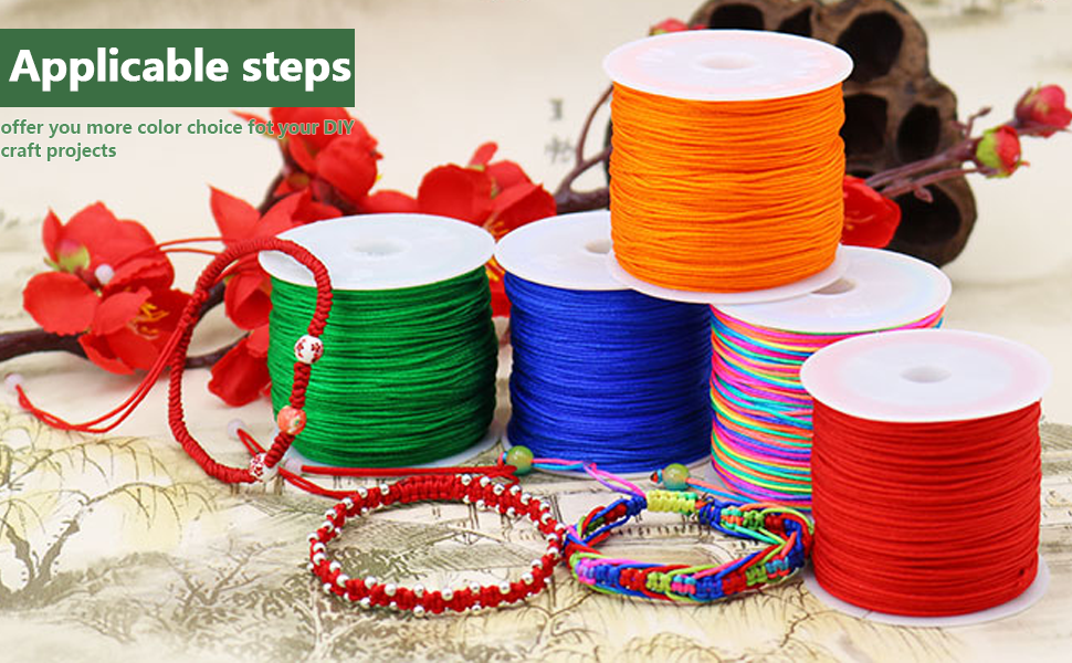 110yard 0.5mm Rattail Satin Nylon Trim Cord Rainbow
