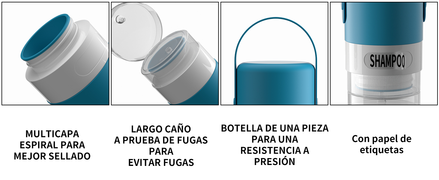 16 Pack Juego de Botellas de Viaje Silicona