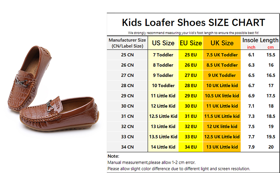 Kids Girls Boys Slip-on Loafers Oxford PU Leather Flats Shoes Casual Moccasin Shoes for Toddler Kid