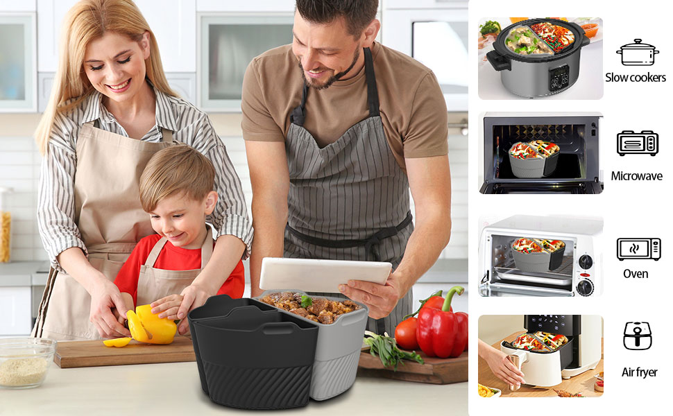 Slow Cooker Liners，Cook Four Things at Once and Easy Clean