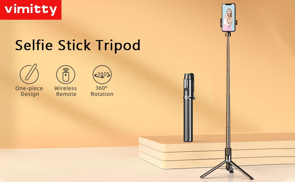 Selfie Stick Tripod for iPhone, Cell Phone Stand for