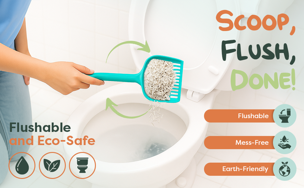 Easy and fast disposal - just flush soiled litter down the toilet