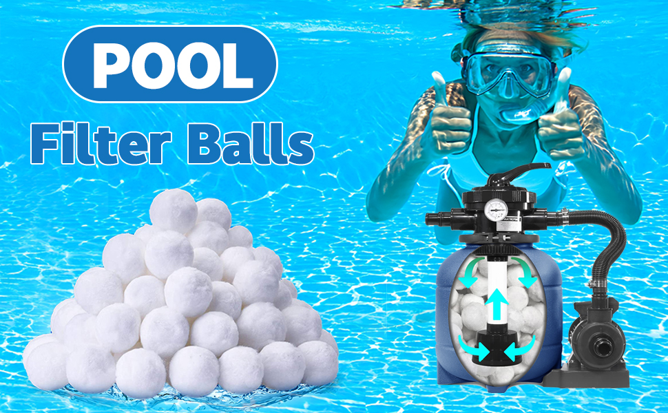 1.54lbs Pool Filter Balls for Sand Filter, Pool Filter