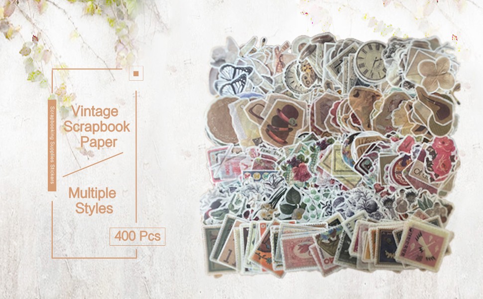 Torytoe 400 Stück Vintage-Aufkleber, Scrapbook Stickers Vintage ...