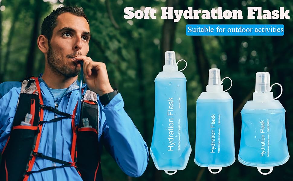 GYGYL 250ML Soft Flask Running Water Bottles,TPU Collapsible Running